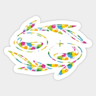 Floral cancer zodiac sign colors spray Sticker